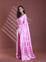 Pink Silk Soft Saree With Texture Print-MA60BSL01400066