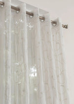 Ivy Vines Embroidered Sheer Curtain - White- Single-230424026