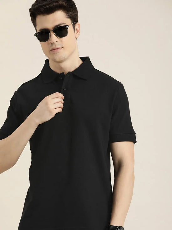 Dillinger Black Solid Regular Polo T-shirt