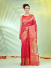 Hot Pink Cotton Saree With Nakshi Zari Borders-MA66BCT431600029