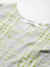 Overlap crop top with flare pyjama set in Checks