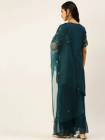 Women's Blue Solid Kurta Sets-SB-48757-Teal