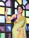 Light Green Cotton Saree With Zari Borders-MA64BCT401190044