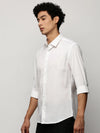 Men White Solid Shirt-LANCEPLAIN-237-White