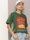 Dillinger Green Graphic Oversized T-Shirt-WMNCR470DGR-XS