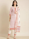 Women Off White Floral Kurta Set-RF-2020-Offwhite