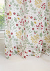 Foraged Berries 100% cotton floral curtain for living room - Room darkening - Multicolor - Pack of 1-230423031