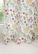 Foraged Berries 100% cotton floral curtain for living room - Room darkening - Multicolor - Pack of 1-230423031