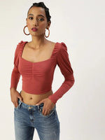 Veni Vidi Vici Rosewood Puff Full Sleeve Top