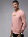 Men Pink Printed Sweatshirt-SCAW-23-Pink