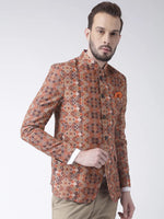 Hangup Men Standard Printed Men Formalwear-D355ButtonBlazer