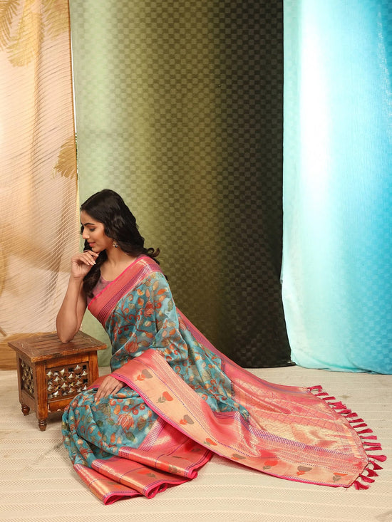 Refined Minimalist Drape Saree-SZ-DGLARA-BU-1927