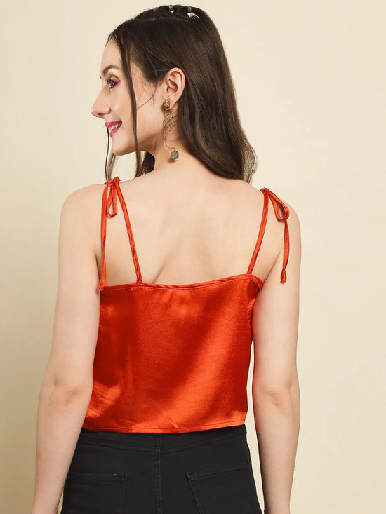 Orange Satin Party Top