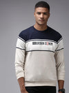 Men Beige Colourblock Sweatshirt-OTRS-8-Cream