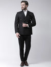 Hangup Men Standard Solid Men Formalwear-6ButtonBlackBlazer