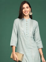 Women's Grey Solid Straight Kurta-UB-1235-Grey