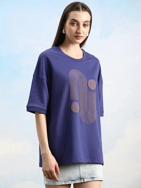 Dillinger Navy Blue Graphic Oversized Drop shoulder T-shirt