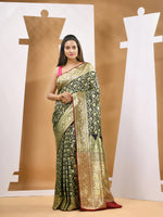 Black Silk Banarasi Saree With Zari Woven Designs-MA53BSL441050006