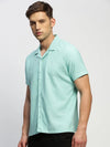 Men Green Solid Shirt-AANYA-1687-Seagreen