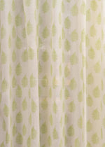 Floating Ferns 100% Sheer floral curtain for Living room & bedroom - Light filtering - Green - Pack of 1-230424029