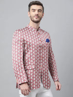 Hangup Men Standard Printed Men Formalwear-D157_5Button_Blazer