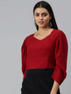 Women's Solid Maroon Top-AE-7027-Maroon