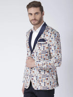 Hangup Men Standard Printed Men Formalwear-D53TuxedoBlazer