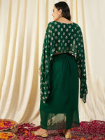 Cape Top with Draped Skirt in Green