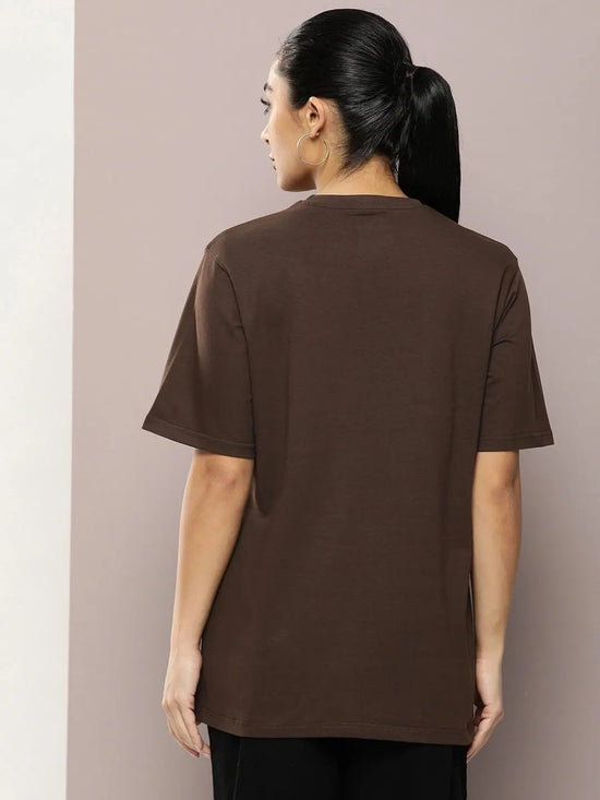 Dillinger Brown Graphic Oversized T-Shirt-WMNCR479CHO-XS