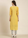 Women Mustard Embellished Straight Kurta-SKC-1245-Mustard