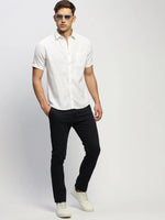 Men White Solid Shirt-BRION-1806-White