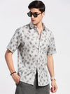 Men Spread Collar Floral Grey Casual Shirt-NAHAR-2165-Grey