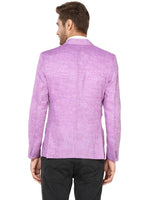 Hangup Men Standard Solid Men Formalwear-DarkPurpleLinenBlazer