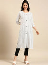 Women's White Printed Straight Kurta-SKC-3380-2-White