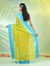 Lime Green Cotton Soft Saree With Contrasted Borders-MA62CT33720063