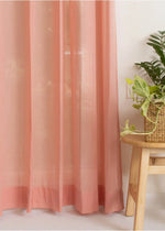 Solid Clay sheer 100% cotton plain curtain for Living room & bedroom - Light filtering - Rust - Pack of 1-230425009