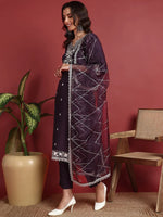 Ahika Polyester Solid Purple Indian Ethnic-PKSKD2419_S