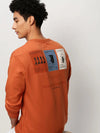 Men Orange Graphics Casual Sweatshirts-STCW-PW-432-Orange