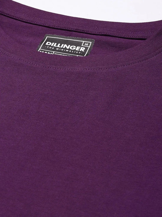 Dillinger Men's Purple Plain T-Shirt