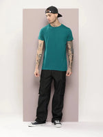 Dillinger Men's Green Plain T-Shirt