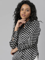 Women Black Polka Dots Shirt-AE-333845-Black