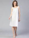 Favourite White Button -Up With Lace Women Nightwear Cotton Dress