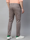 Genips Men's Cotton Stretch Caribbean Slim Fit Self Design Grey Color Trousers