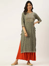 Women's Grey Printed Straight Kurta-GW-2724-Grey