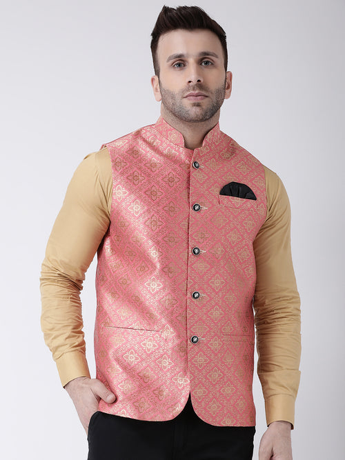 Hangup Men Standard Solid Men's Indian Wear-123AJacquardNehru