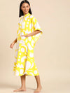 Kaftan with pockets in Yellow Print