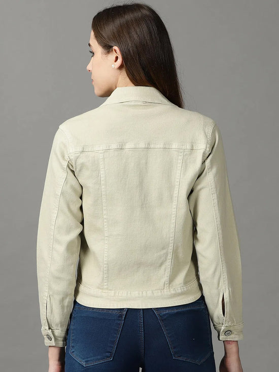 Women's Beige Solid Open Front Jacket-GZ-5577-Beige