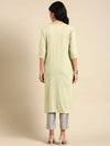 Women's Green Solid Straight Kurta-NJ-3382222-Green