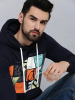 Men Blue Solid Sweatshirt-SCAW-35-Navyblue