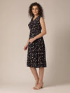 Assymetric Button Dress in Navy